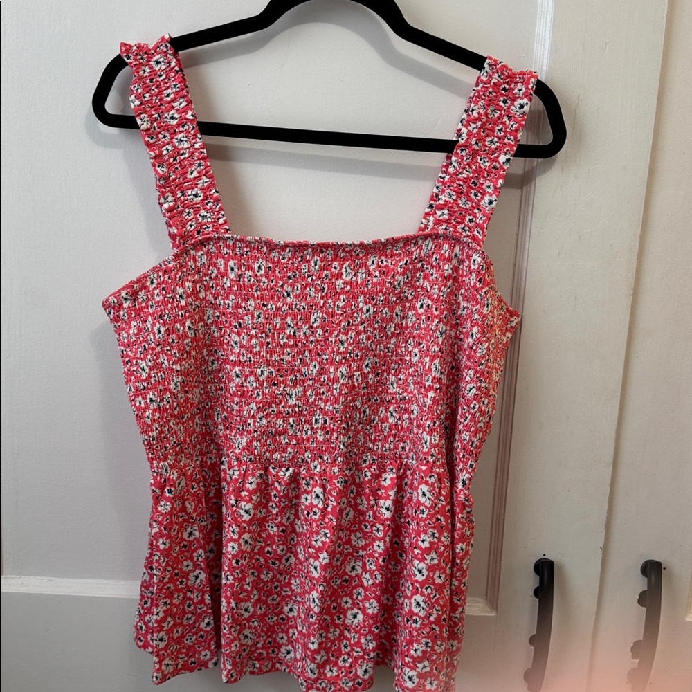 2/$20 Pink and White Floral Tank